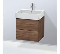 L-Cube Duravit vasque LC627502121 58,4x 45,9 cm, noyer foncé, 2 tiroirs, suspendu