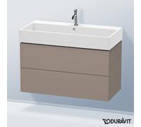 Duravit L-Cube Meuble sous-lavabo suspendu, 2 tiroirs, 98,4 x 45,9 cm, pour Vero Air 235010, LC627804343, Couleur: Décor basalte mat