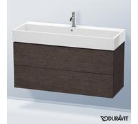 Duravit Meuble sous-lavabo suspendu L-Cube LC627907272, 2 tiroirs, 118,4×45,9cm, chêne brossé foncé