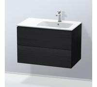 Duravit L-Cube Meuble sous lavabo LC629201616 82x48,1x55cm, 2 tiroirs, vasque à droite, chêne noir