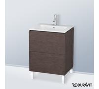 Duravit Meuble sous-lavabo L-Cube LC662507272 vertical 2 tiroirs 620 mm chêne brossé foncé