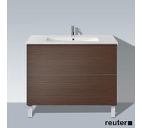 Duravit Meuble sous-lavabo L-Cube vertical 1020×481 mm 2 tiroirs Noyer brossé plaquage bois