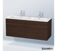 Duravit L-Cube Meuble sous-lavabo suspendu, 4 tiroirs, 1290x550x481mm, LC625906969, Couleur: Noyer brossé Placage bois véritable