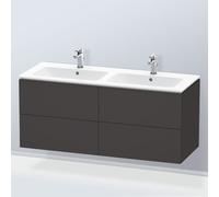 Duravit L-Cube meuble sous-vasque LC625908080 129x48,1x55cm, 4 tiroirs, mural, graphite super mat