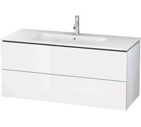 Duravit L-Cube Meuble sous-lavabo suspendu, 2 tiroirs, largeur : 1220mm, pour ME by Starck 233612, LC624302222, Couleur: Décor blanc brillant