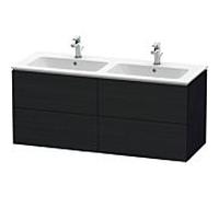 Duravit L-Cube Meuble sous-vasque LC625901616 129x48,1x55cm, 4 tiroirs, mural, chêne noir