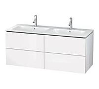 Duravit L-Cube Meuble sous-lavabo suspendu, 4 tiroirs, largeur : 1290mm, pour ME by Starck 233613, LC625904040, Couleur: Laque noire brillante