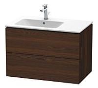 Duravit Meuble sous-vasque L-Cube 82×48,1×55 cm, 2 tiroirs, vasque à gauche, noyer brossé