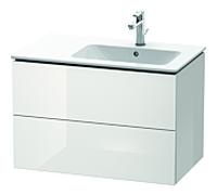 Duravit L-Cube meuble sous vasque LC629208585 82x48,1x55cm, 2 tiroirs, vasque à droite, blanc brillant