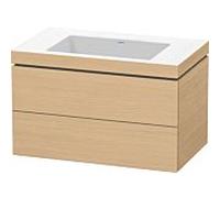 L-Cube Duravit vasque LC6927N3030 80 x 48 cm, sans trou pour robinet, chêne naturel, 2 tiroirs