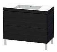 L-Cube Duravit vasque LC6938N1616 100 x 48 cm, sans trou pour robinet, chêne noir, 2 coulissants, au sol