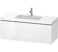Duravit L-Cube meuble vasque c-bonded avec socle, suspendue au mur, 120x48 cm, 1 tiroir, sans trop-plein, sans trou de robinet, LC6919N9191, Couleur: Décor Taupe