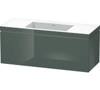 Duravit L-Cube meuble vasque c-bonded avec socle, suspendue au mur, 120x48 cm, 1 tiroir, sans trop-plein, sans trou de robinet, LC6919N3838, Couleur: Laque Dolomiti Grey brillante