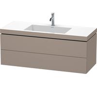 Duravit L-Cube meuble vasque c-bonded avec socle, suspendue au mur, 120x48 cm, 2 tiroirs, sans trop-plein, 1 trou pour robinet, LC6929O4343, Couleur: Décor basalte mat