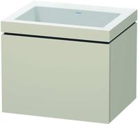 Duravit L-Cube meuble vasque c-bonded avec socle, suspendue au mur, 60x48 cm, 1 tiroir, sans trop-plein, sans trou de robinet, LC6916N9191, Couleur: Décor Taupe