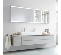 Duravit L-Cube Miroirs avec éclairage, angulaires, 2000x700x67mm, blanc aluminium mat, LC7387018180100, Exécution: avec miroir chauffant