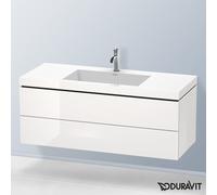 L-Cube Duravit vasque LC6929O8585 120 x 48 cm, trou pour robinet 2000 blanc brillant, 2 tiroirs