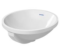 DURAVIT Architec - Lavabo à encastrer par le dessous 400x400mm sans trous de robinetterie avec trop-plein blanc sans WonderGliss