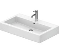 Duravit Lavabo Vero 800mm, poli avec trop-plein, avec table de robinetterie, 1 orifice de robinetterie, 0454800027, Couleur: Blanc
