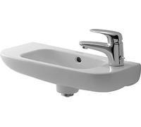 Duravit lave-mains D-CODE avec trop-plein, plage de robinetterie, 500 x 220 mm, 1 trou de robinetterie à droite blanc