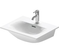 Duravit lave-mains pour meubles Viu 234453, 530 mm, avec trop-plein, avec table de robinetterie, 1 trou de robinet, 23445300001, Couleur: Blanc avec Wondergliss