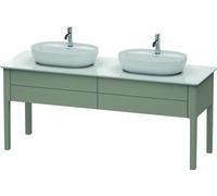 Duravit Luv bâti-support pour lavabo à poser, 1733 x 570 mm, 2 tiroirs, LU9562B9292, Couleur: Gris pierre Vernis satiné mat Soie