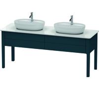 Duravit Luv bâti-support pour lavabo à poser, 1733 x 570 mm, 2 tiroirs, LU9562B9898, Couleur: Laque mat soyeuse bleu nuit