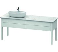 Duravit Luv bâti-support pour lavabo à poser, 1733 x 570 mm, 2 tiroirs, LU9563L3636, Couleur: Laque mate en soie blanche