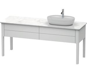 Duravit Luv bâti-support pour lavabo à poser, 1733 x 570 mm, 2 tiroirs, LU9563R3636, Couleur: Laque mate en soie blanche