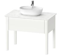 Duravit Luv bâti-support pour lavabo à poser LU9564, 938 x 570 mm, 1 tiroir, LU956403636, Couleur: Laque mate en soie blanche