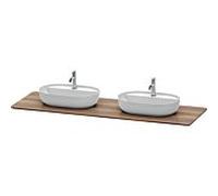 Duravit Console lavabo Luv LU9462B7777 178,3x59,5 cm noyer bois massif avec 2 découpes