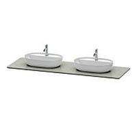 Duravit Luv console de lavabo LU9467B3333 178,3x59,5 cm, structure grise, en pierre de quartz, 2 découpes