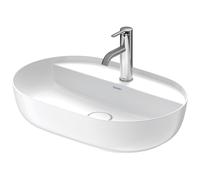 Duravit Luv lavabo 60x40cm, sans trop-plein, avec trou de coulée banc, 1 trou de coulée, rectifié, couleur extérieure blanc, 0380602600, Couleur: Peinture intérieure blanc brillant / Peinture extérieu