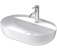 Duravit Luv lavabo 60x40cm, sans trop-plein, avec trou de coulée banc, 1 trou de coulée, rectifié, couleur extérieure blanc, 03806000001, Couleur: Blanc brillant avec Wondergliss