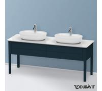 Duravit Luv bâti-support pour lavabo à poser, 1733 x 570 mm, 2 tiroirs, LU9562B9898, Couleur: Laque mat soyeuse bleu nuit