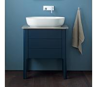 Duravit Luv Meuble sous-lavabo à poser LU9565, 1 tiroir, 1 coulissant, largeur 638mm, LU956509898, Couleur: Laque mat soyeuse bleu nuit