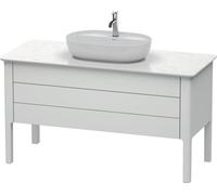 Duravit Luv Meuble sous-lavabo à poser LU9566, 1338 x 570 mm, 1 tiroir, 1 tablette coulissante, LU956603636, Couleur: Laque mate en soie blanche