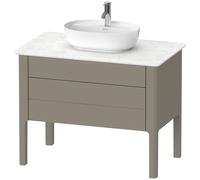 Duravit Luv Meuble sous-lavabo à poser LU9569, 938 x 570 mm, 1 tiroir, 1 tablette coulissante, LU956909292, Couleur: Gris pierre Vernis satiné mat Soie