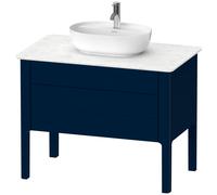 Duravit Luv Meuble sous-lavabo à poser LU9569, 938 x 570 mm, 1 tiroir, 1 tablette coulissante, LU956909898, Couleur: Laque mat soyeuse bleu nuit