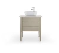 DURAVIT Luv - Meuble sous lavabo pour plan de toilette avec 2 tiroirs & 1 découpe pour lavabo au centre 638x743x450mm taupe mat soyeux/taupe satiné mat
