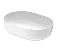 Duravit Luv vasque à poser 0379502600 50x35cm, sol, sans trou pour robinetterie, trop-plein, banc pour robinetterie, blanc / blanc
