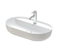 vasque à poser Duravit Luv 03807023001 70x40cm, sol, trou pour 2000 , sans trop-plein, avec plateforme pour trou pour robinetterie, blanc / gris satiné WonderGliss