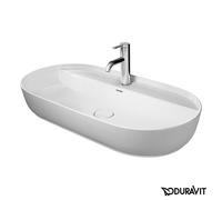 Duravit Lavabo à poser Luv 0380802600 blanc satiné mat poli avec trou pour robinetterie