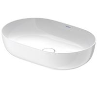 Duravit Luv vasque à poser 60x40cm, sans trop-plein, sans percement pour robinetterie, meulé, 03796000001, Couleur: Blanc brillant avec Wondergliss