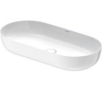 Duravit Luv vasque à poser 80x40cm, sans trop-plein, sans percement pour robinetterie, meulé, 03798000001, Couleur: Blanc brillant avec Wondergliss