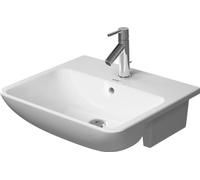 DURAVIT ME by Starck - Lavabo semi-encastrée 550x455mm avec 1 trou de robinetterie avec trop-plein blanc finition satinée sans WonderGliss