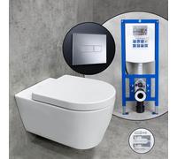 Duravit ME by Starck Cuvette suspendue & abattant Tellkamp, avec bâti-support neeos,, 2529090000+16601CR#SET,