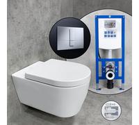 Duravit ME by Starck Cuvette suspendue & abattant Tellkamp, avec bâti-support neeos,, 2529090000+16791CR#SET,