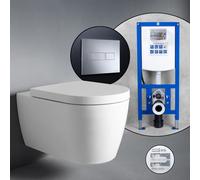Duravit ME by Starck Cuvette suspendue en set complet, avec bâti-support neeos,, 45290900A1+16601CR#SET,
