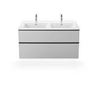 Duravit ME by Starck double vasque 2336130000 130 x 49 cm, blanc, avec trou pour robinetterie et trop-plein